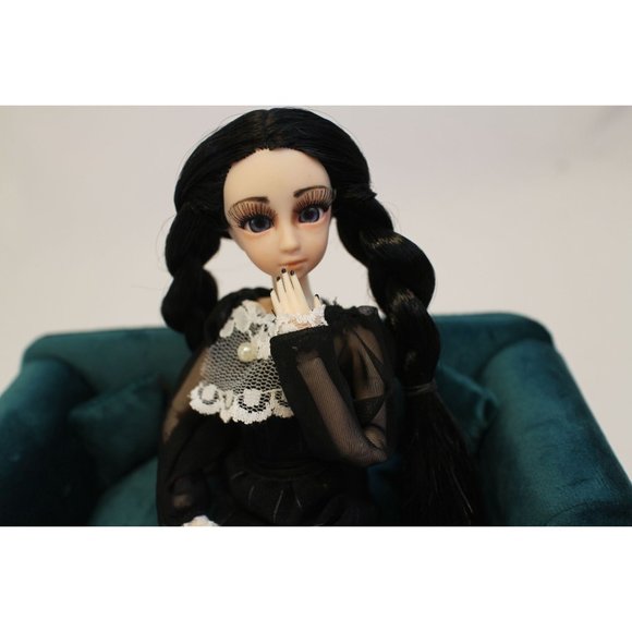 Custom Wednesday Addams Repaint Doll OOAK - Picture 9 of 11